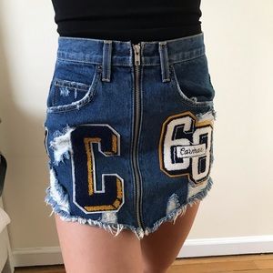 LF Carmen Denim Skirt with Patches